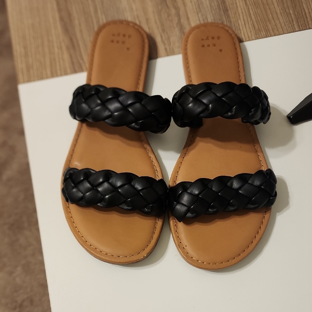 Women's Black Braided Sandals